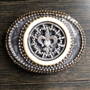 One of a kind handmade Fleur-De-Lis belt buckle